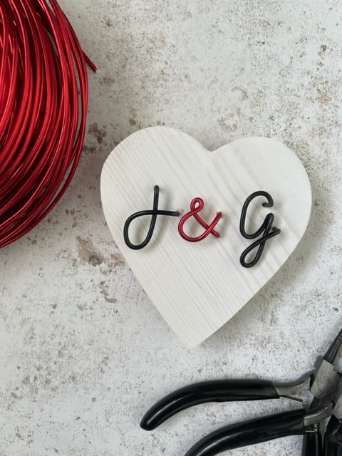 Wooden Heart with Initials