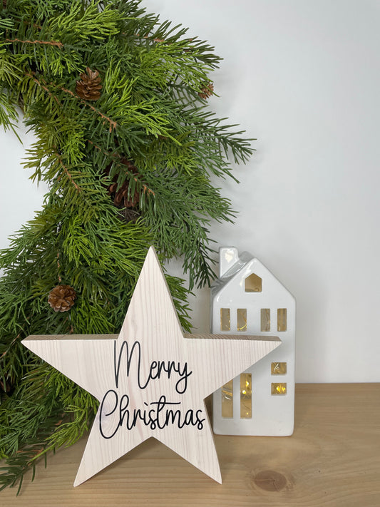 Wooden Star with Vinyl Message