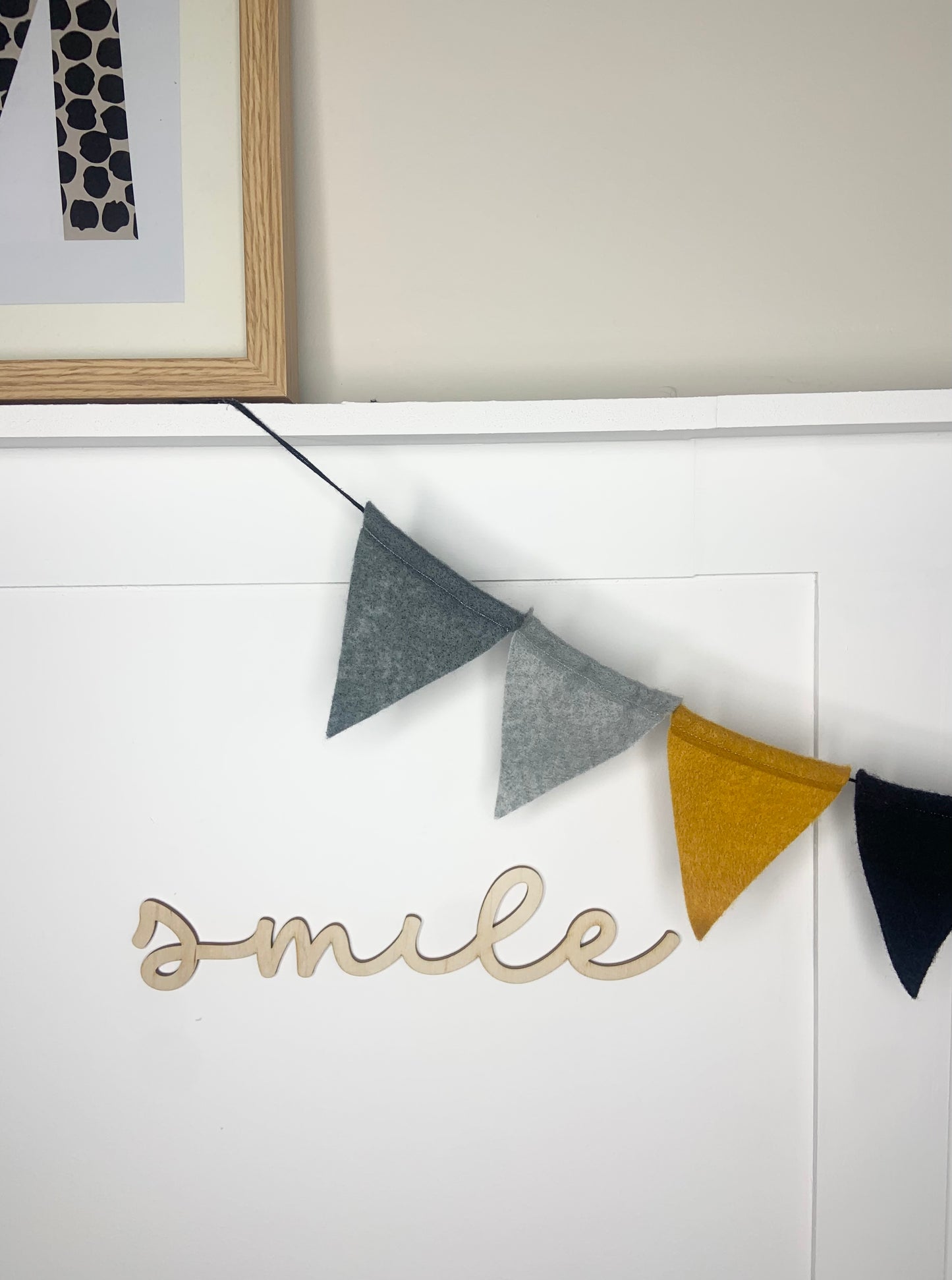 'smile'' wooden word
